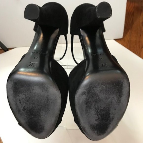 LOUIS VUITTON Black Suede Peep Toe Platform Pumps - Picture 5 of 7